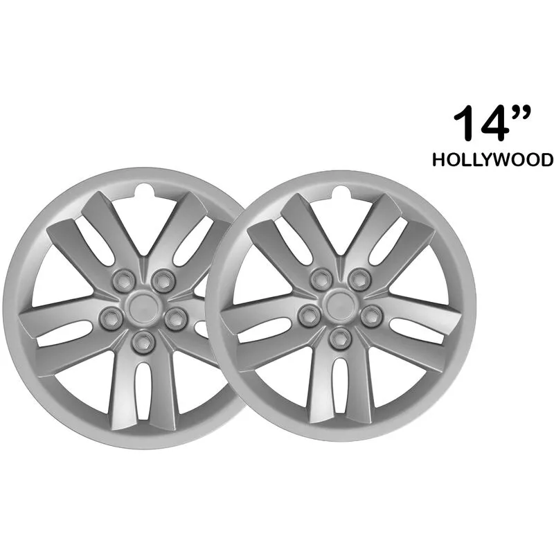  - Copricerchio Universale 14' Copri Ruota Auto Pneumatico Silver 2pz Hollywood