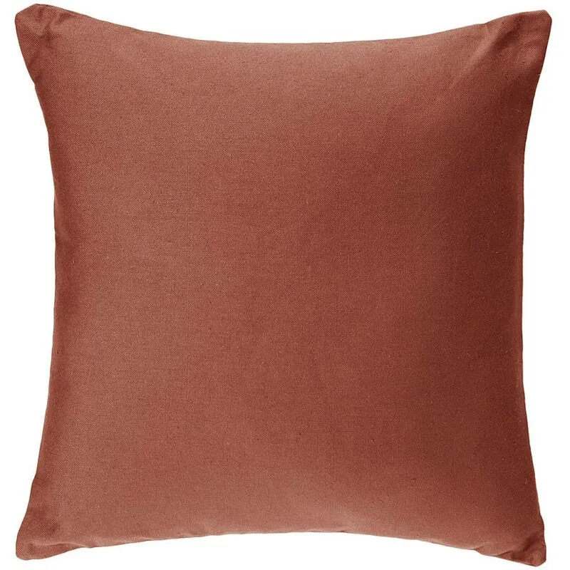 Copricuscino in cotone rosa terracotta 38x38cm Atmosphera créateur d'intérieur - Terracotta scura