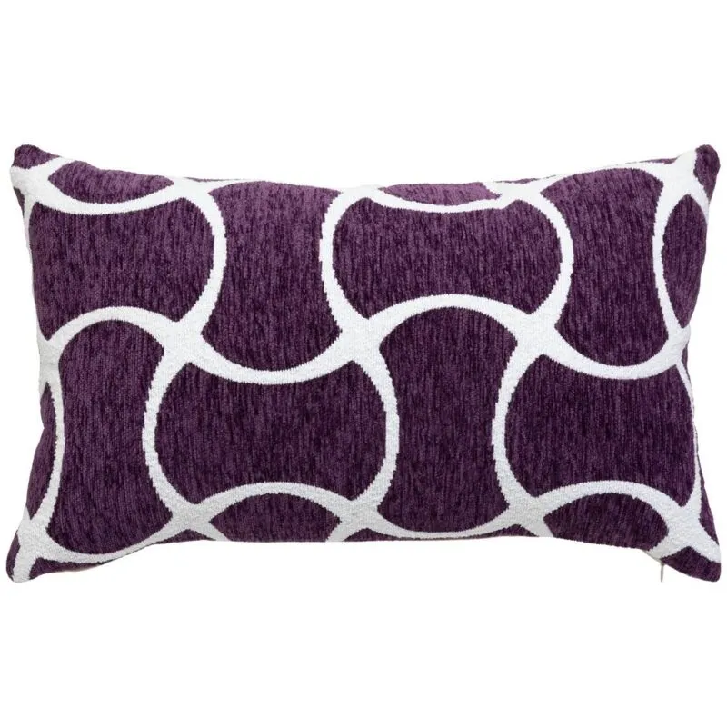 Copricuscino jeni in ciniglia viola 50x30cm Atmosphera créateur d'intérieur - Viola