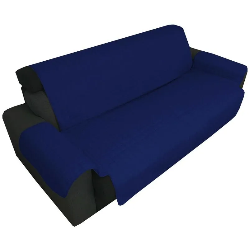 Copridivano blu salvadivano elegance antimacchia trapuntato piano liscio blu 2 posti seduta cm. 115