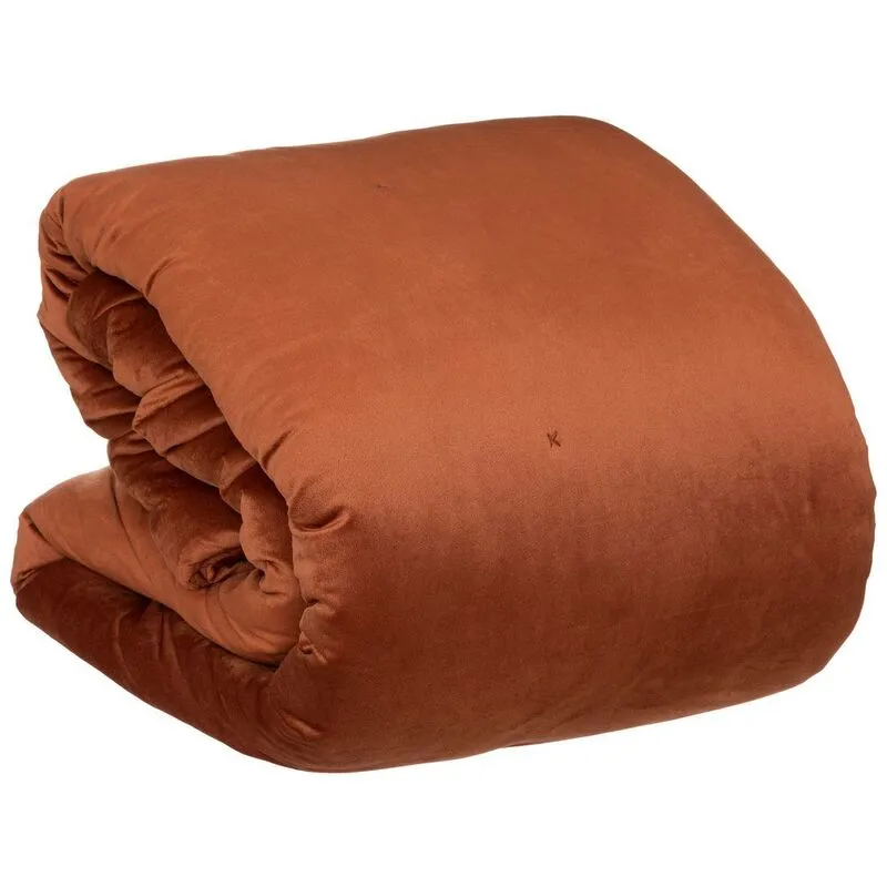 Copriletto in velluto baklo 240x260cm rosa terracotta Atmosphera créateur d'intérieur - Terracota