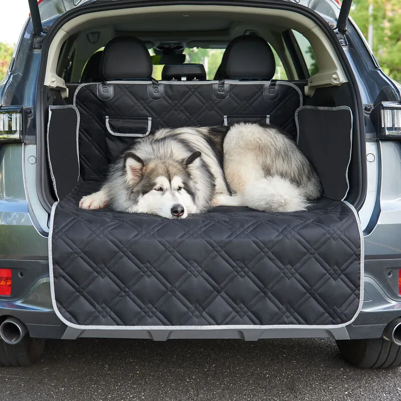 [en.casa] - Coprisedile Auto per Cani 'Wolverhampton' Copertura Universale con 2 Tasche - Nero nero