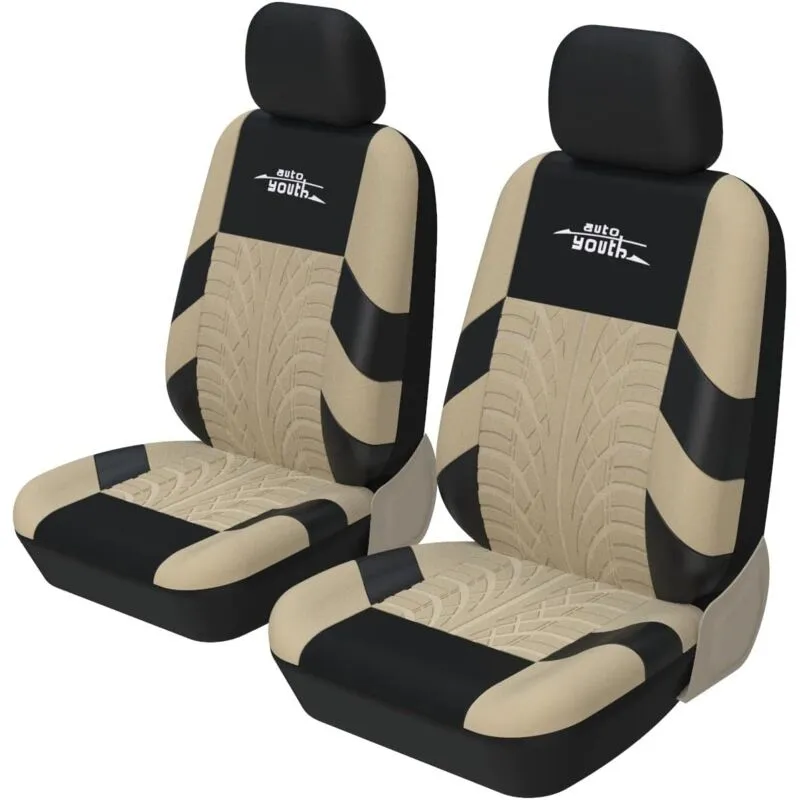 Coprisedile per auto, camion, SUV, furgoni, compatibile con airbag, coprisedile interno auto, beige