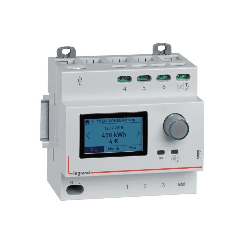 412030 Modulo Ecocompteur per la misurazione dei consumi su 5 stazioni 230V 5 moduli - Legrand