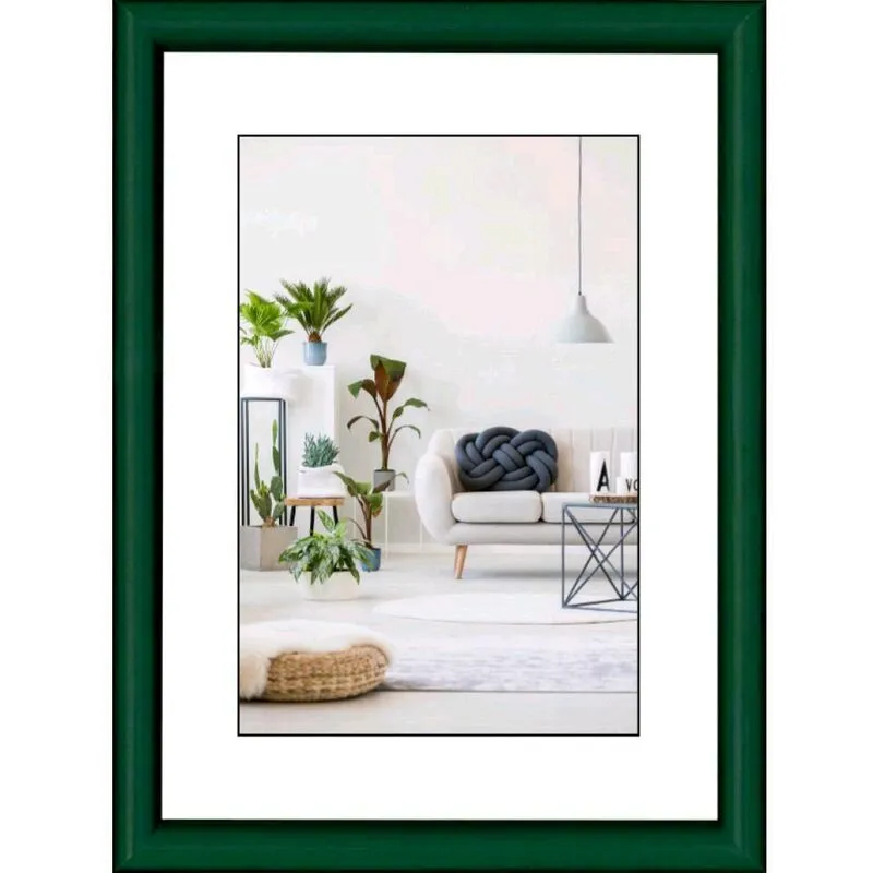 Cornice Foto Portafoto da tavolo da muro colors legno di Pino Colore verde 15x20 cm 15x20 cm (Con Cavalletto) Colore Verde