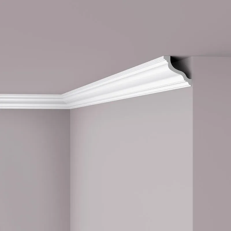  - Cornice soffitto parete WT10 wallstyl Noel Marquet modanatura tipo stucco design classico senza tempo bianco 2 m - bianco