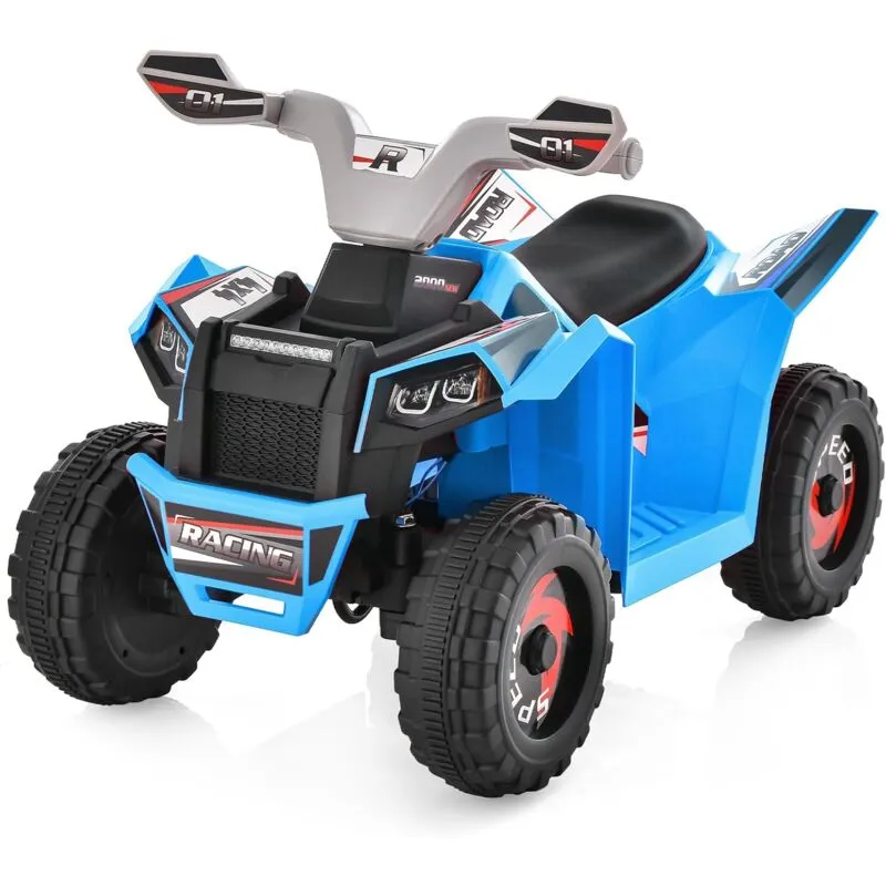  6V Quad Elettrico per Bambini, Quad Giocattolo Elettrico a 4 Ruote con Ampio Sedile, Avanti/Indietro, Quad Regalo per Bambini 3 Anni+(Blu)