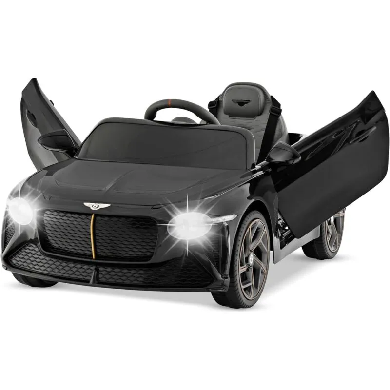 Costway - Bentley 12V Macchina Elettrica per Bambini, Auto Elettrica con Telecomando Luci a led, Velocità Regolabile 3-5 km/h, Veicolo Elettrico per