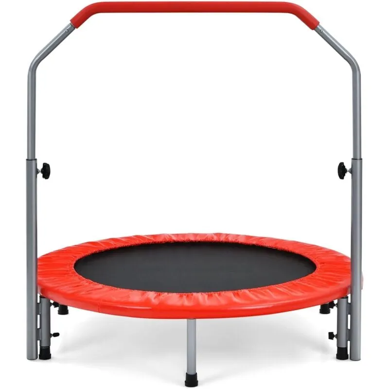 Trampolino per Bambini e Adulti, Tappeto Elastico Pieghevole e Regolabile in 4 Altezze con Maniglia, Capacità di Carico 150 kg - Costway