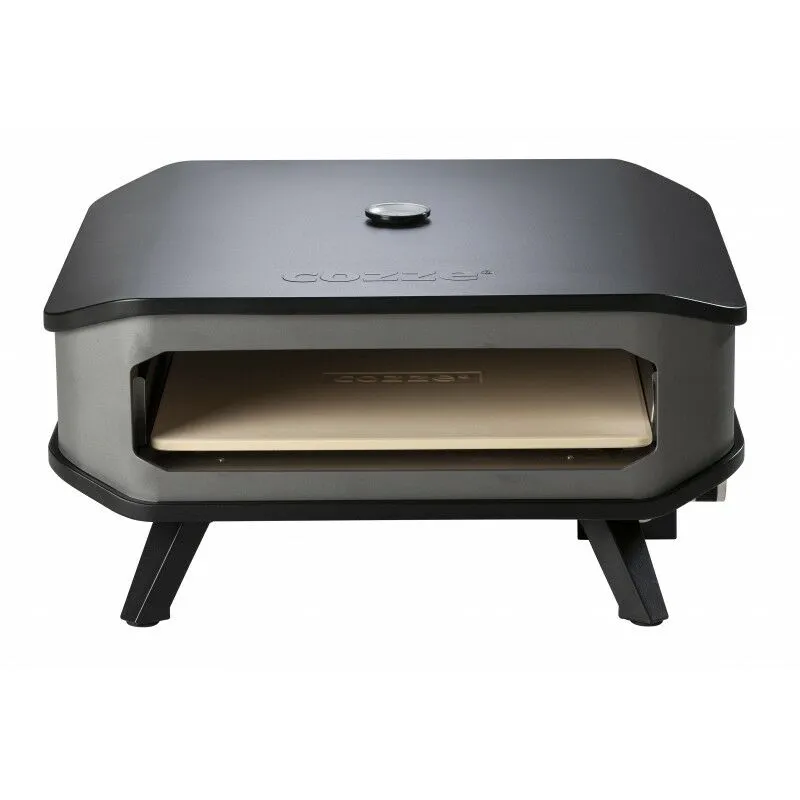 Cozze Forno per pizza a gas 17' con term. fino a 400° 42.5 x 42.5 cm facilmente trasportabile con pietra refrattaria - Antracite