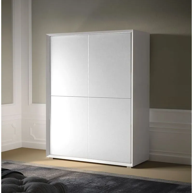 Credenza 4 ante linea Tilt in finitura Bianco opaco