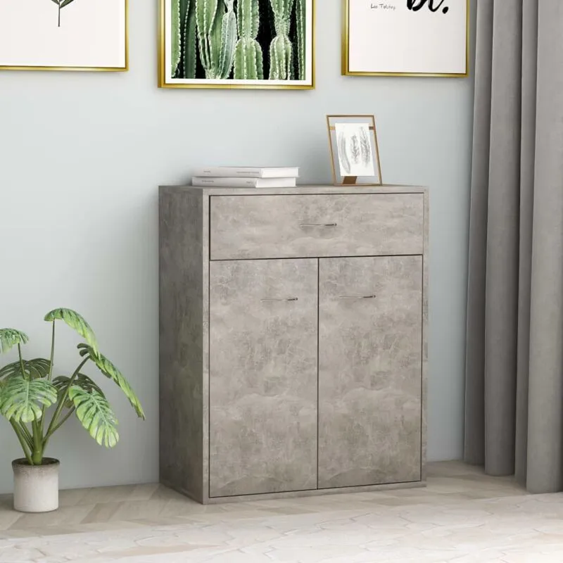 Credenza in Lengo con 2 ampi scomparti e Cassetto Cassettiera Elegante vari colori colore : Grigio Cemento