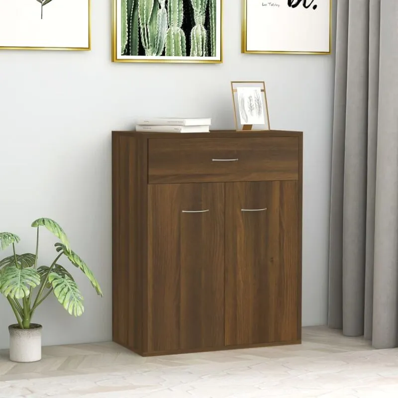 vidaXL Credenza Rovere Marrone 60x30x75 cm in Legno Multistrato