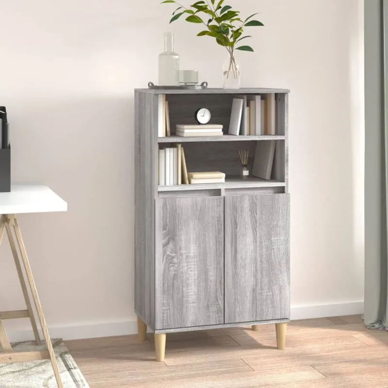 Credenza Grigio Sonoma 60x36x110 cm in Legno Multistrato - Vidaxl