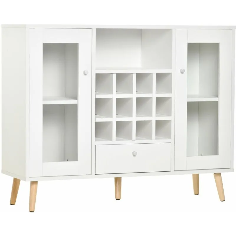 Giordanoshop - Credenza con Cantinetta 12 Bottiglie 100x33x80cm in Legno Bianco