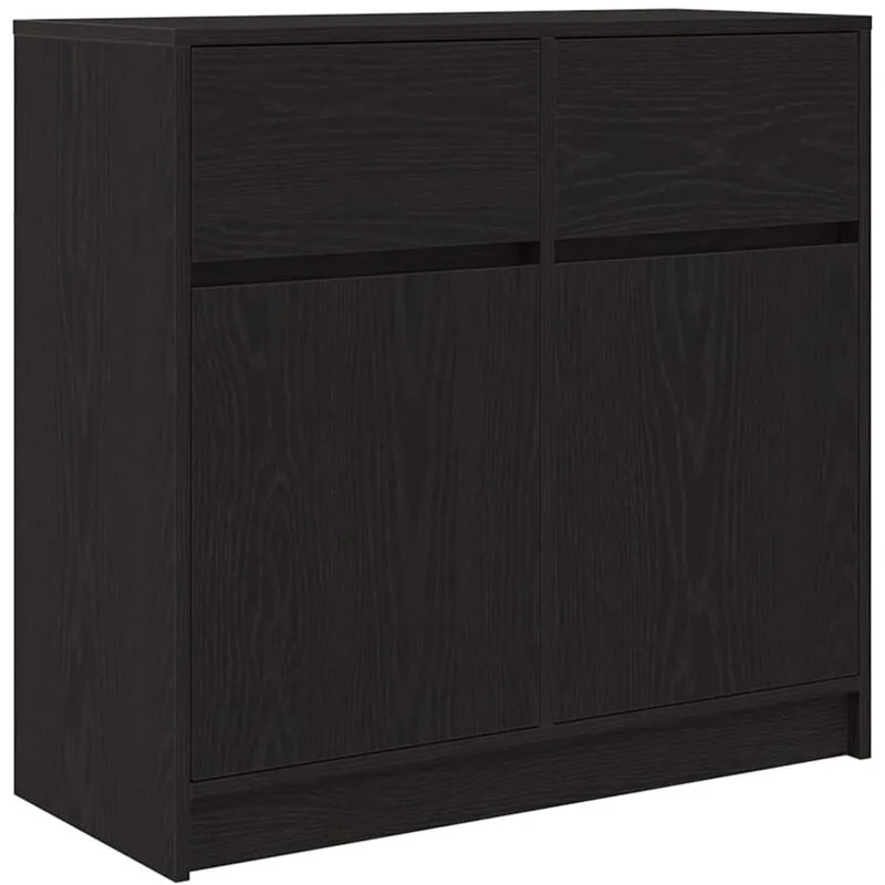 Credenza con Cassetto Rovere Nero 80x34x76 cm Legno Multistrato Vidaxl