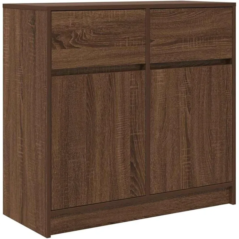 Credenza con Cassetto Rovere Marrone 80x34x76 cm in Truciolato Vidaxl