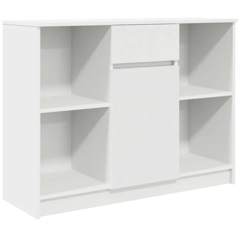 Credenza con Cassetto Bianco 101x35x76 cm in Legno Multistrato Vidaxl