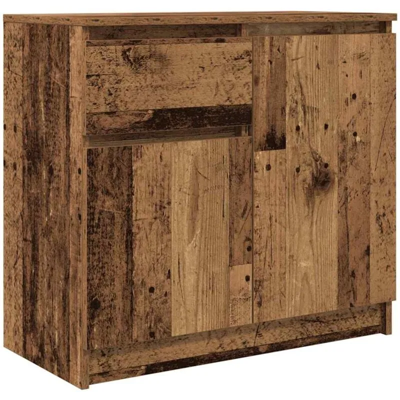 Credenza con Cassetto Legno Antico 71x35x65 cm in Truciolato Vidaxl