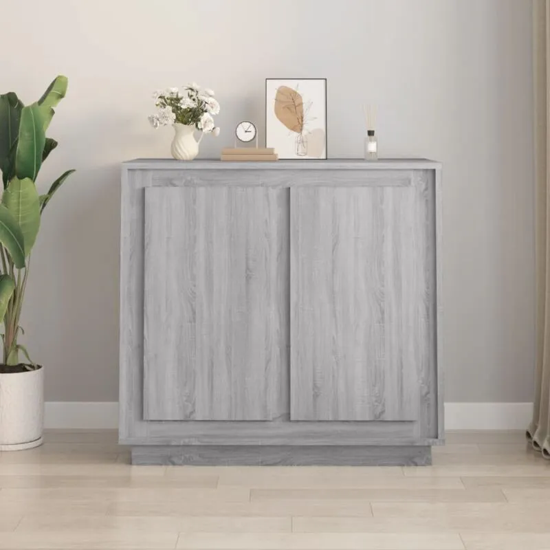 Credenza Grigio Sonoma 80x34x75 cm in Legno Multistrato - Vidaxl