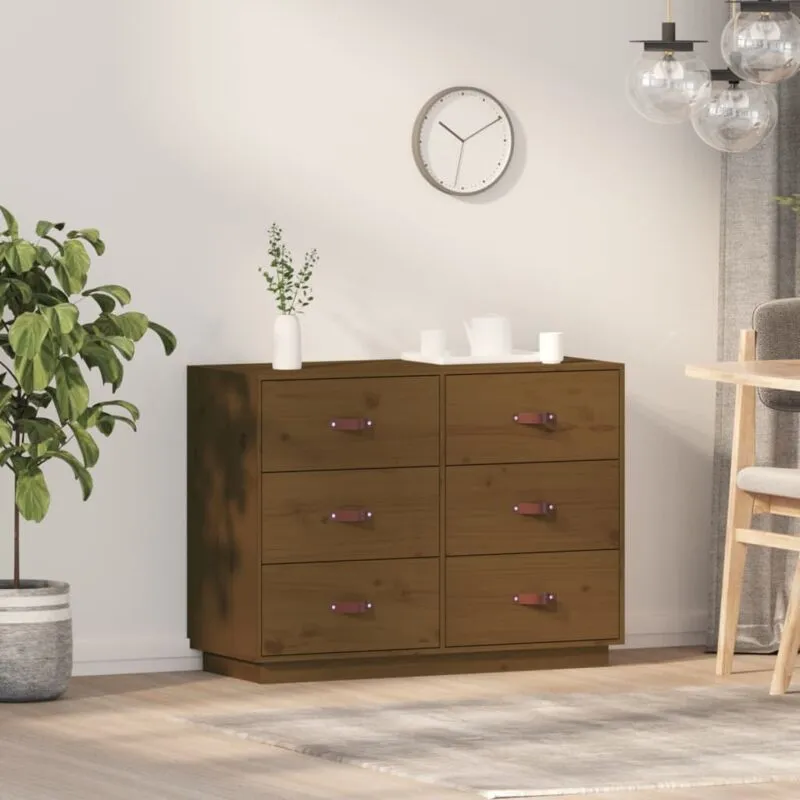 Credenza ambra 100x40x75 cm in Legno Massello di Pino - Vidaxl