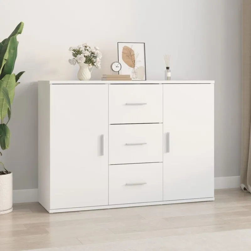 Credenza Bianca 91x29,5x65 cm in Legno Multistrato