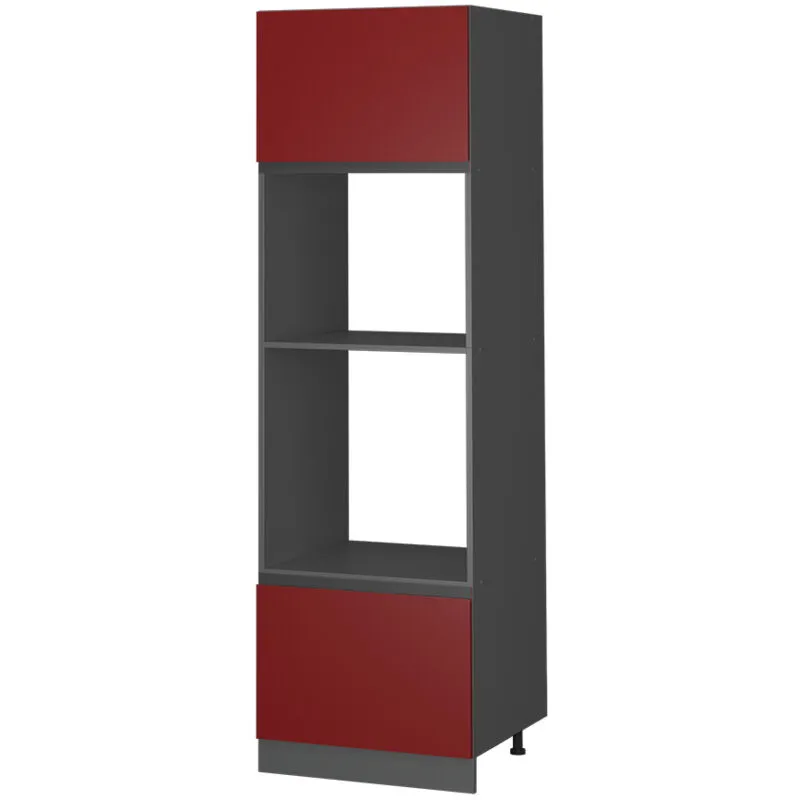  - Mobile cucina microonde R-Line, Rosso, 60 cm Forma a j