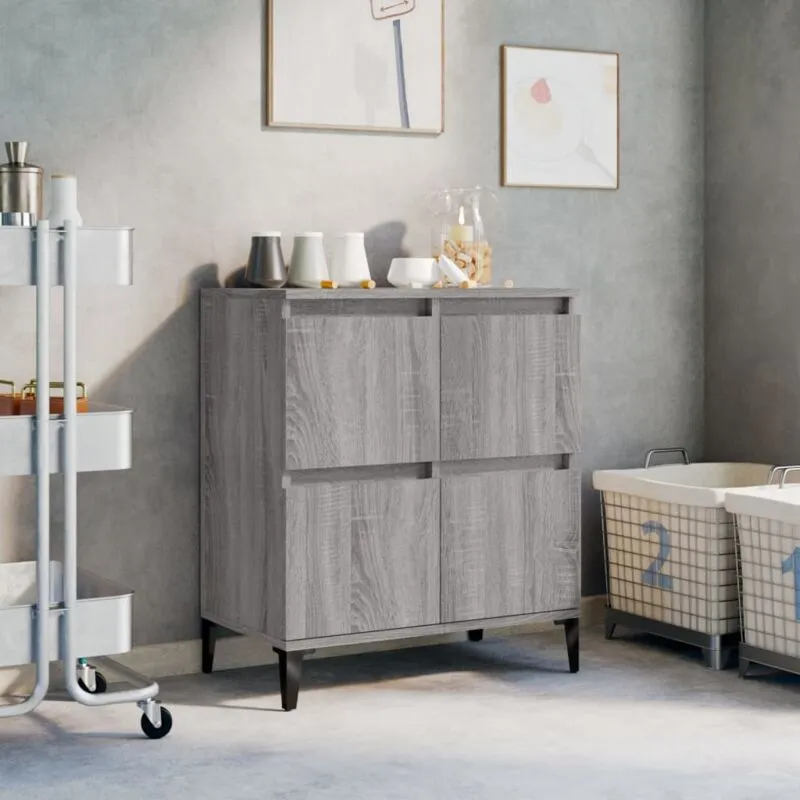 Credenza Grigio Sonoma 60x35x70 cm in Legno Multistrato - Vidaxl