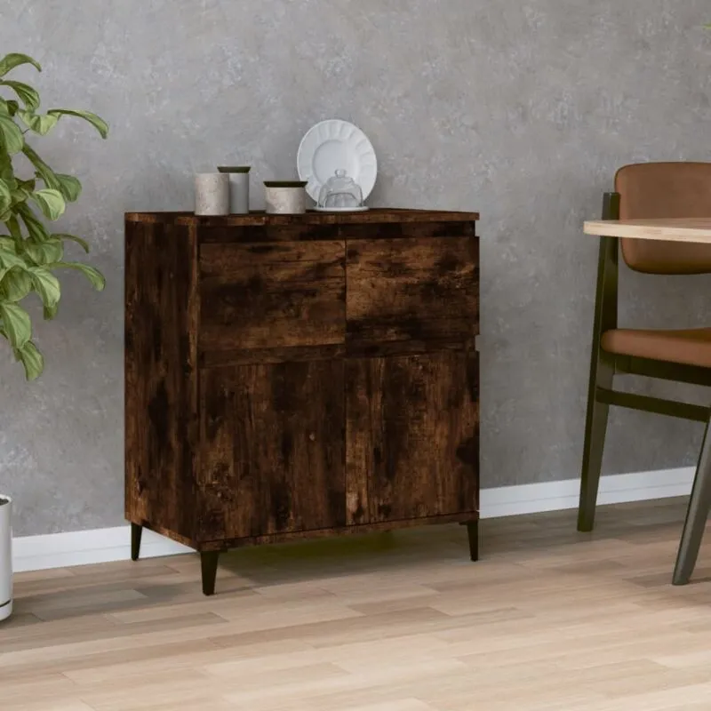 Credenza Rovere Fumo 60x35x70 cm in Legno Multistrato - Vidaxl