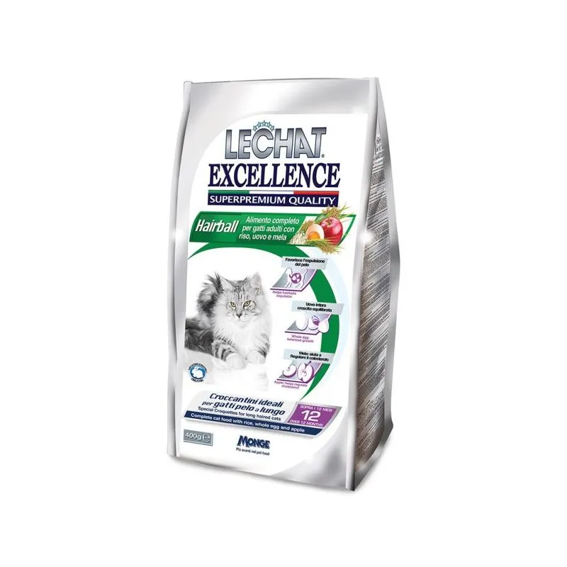 Monge - Lechat Excellence Gatto Palle di Pelo, Alimento Completo Gr.400