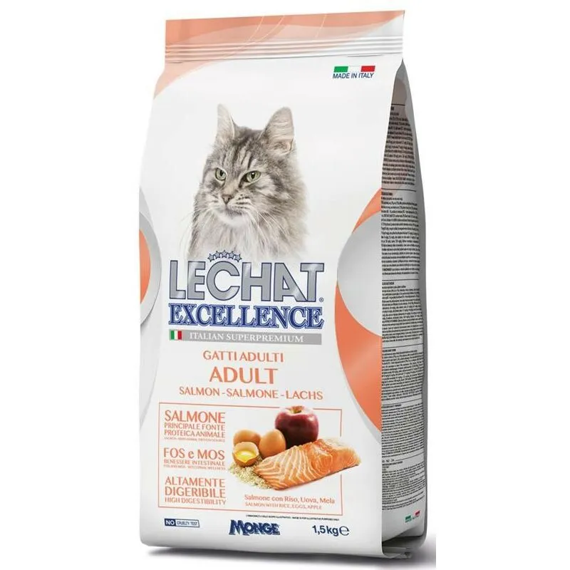 Monge - lechat excellence croccantini gatto 1.5 kg salmone uova e mela