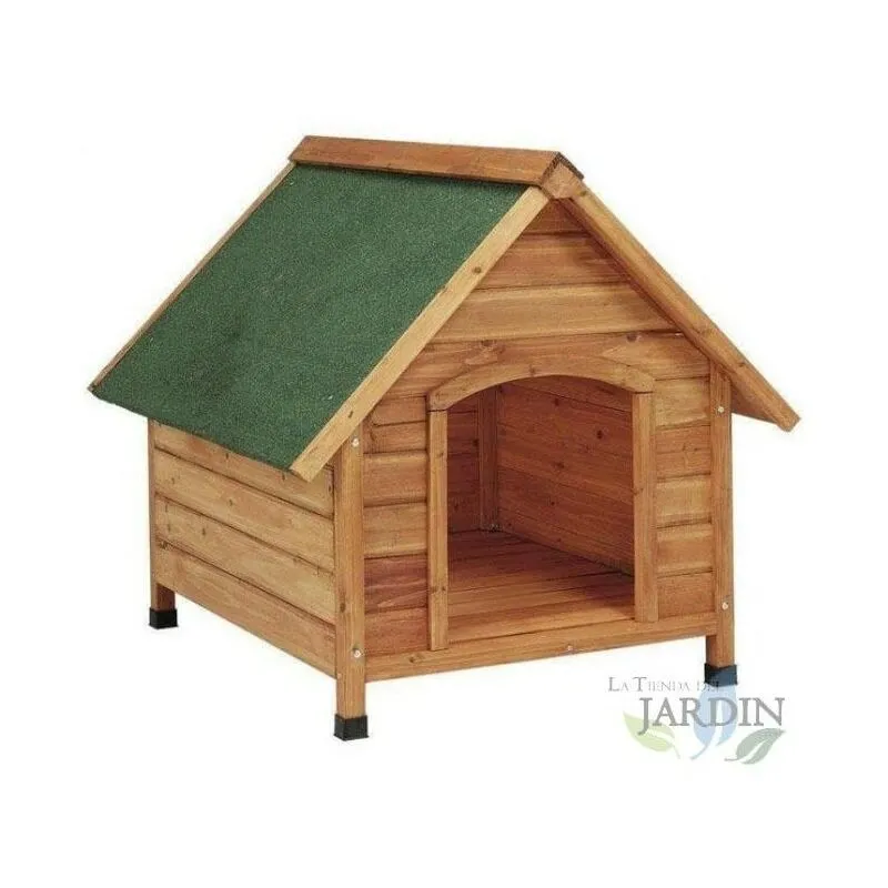 Suinga - Cuccia in legno per cani, modello s: 72 x 76 x 76 cm. tetto a capanna