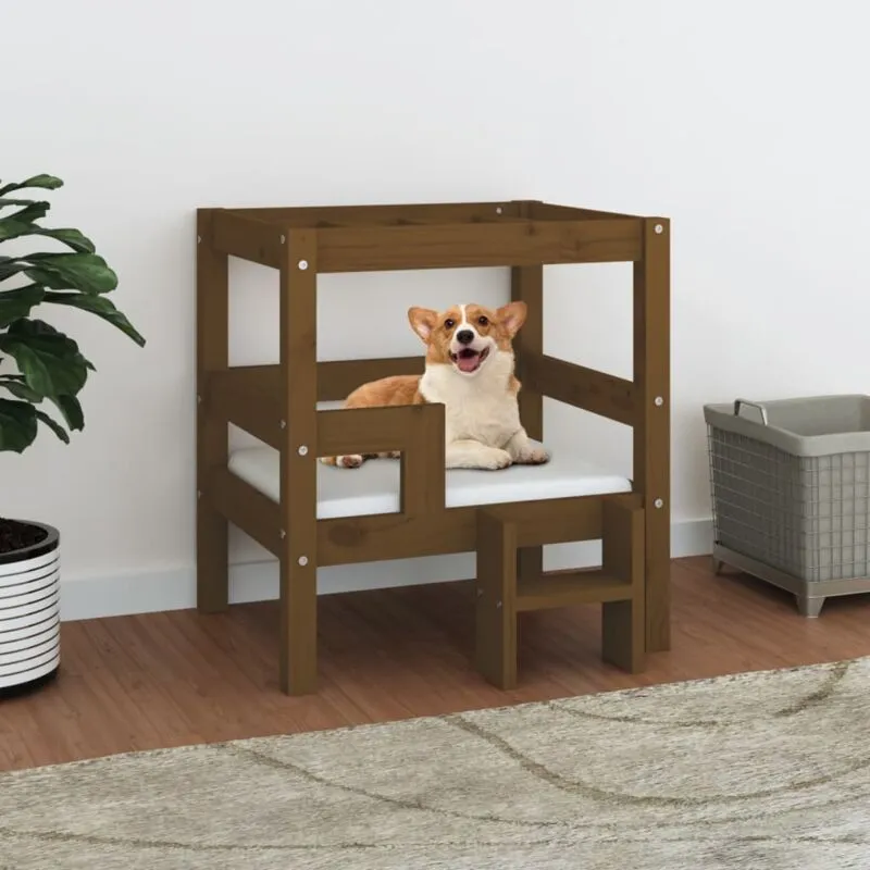 Vidaxl - Cuccia per Cani Ambra 55,5x53,5x60 cm in Legno Massello di Pino