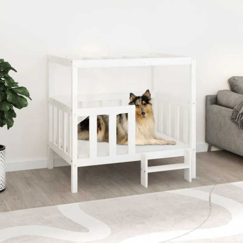 Vidaxl - Cuccia per Cani Bianca 105,5x83,5x100 cm Legno Massello di Pino