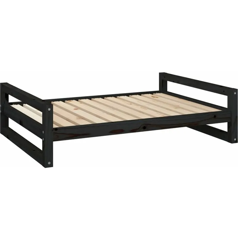 Cuccia per Cani Nera 105,5x75,5x28 cm Legno Massello di Pino Vidaxl