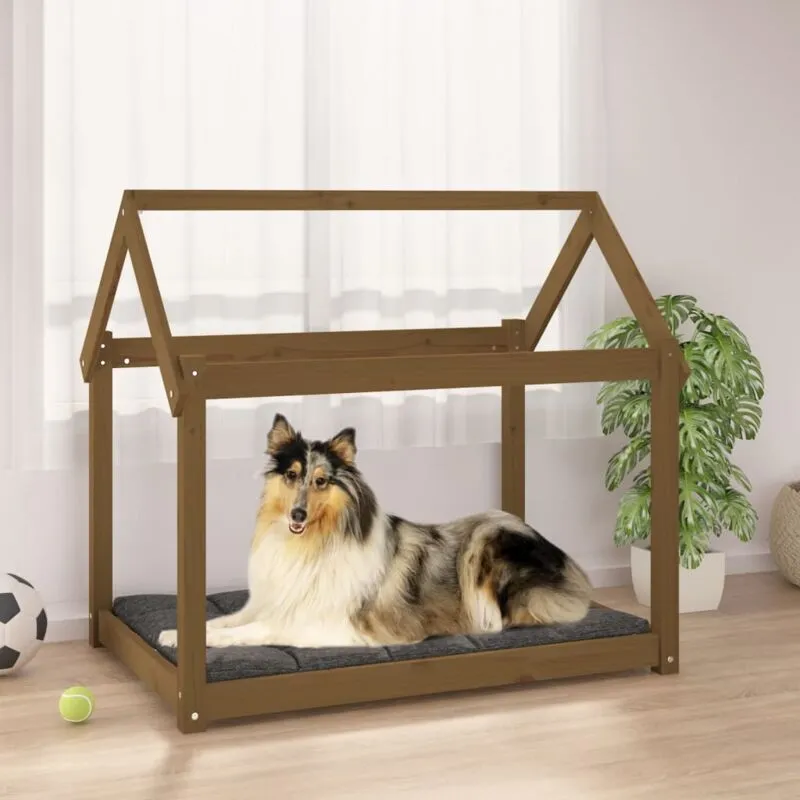 Vidaxl - Cuccia per Cani Ambra 101x70x90 cm in Legno Massello di Pino