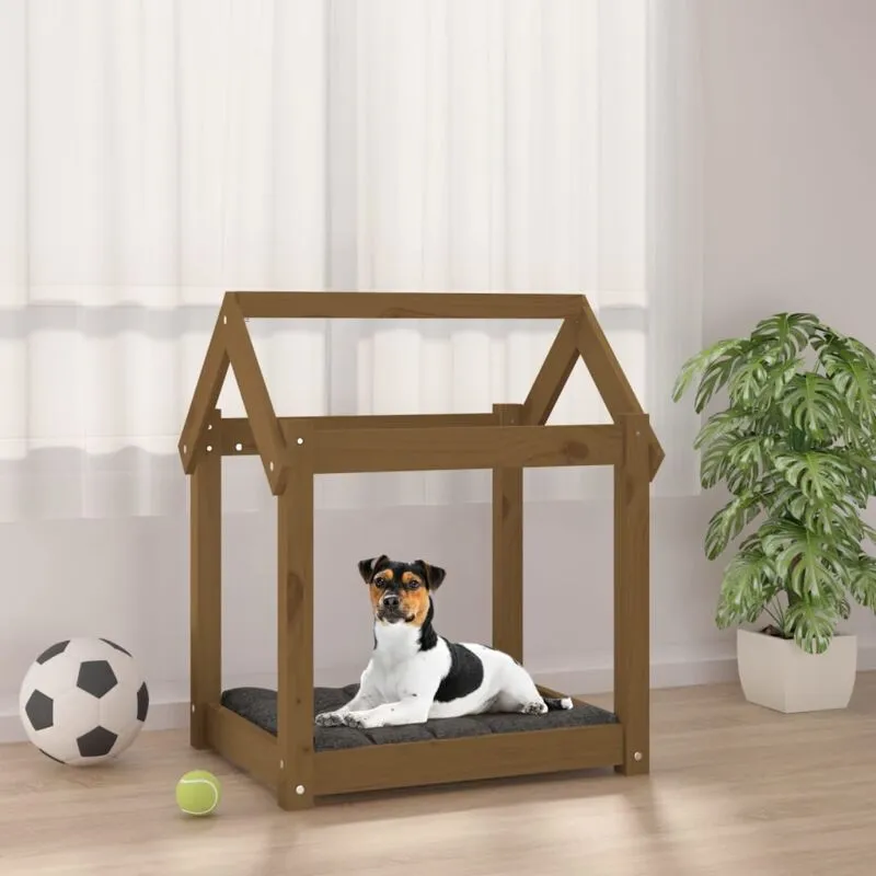 Cuccia per Cani Ambra 61x50x70 cm in Legno Massello di Pino - Vidaxl