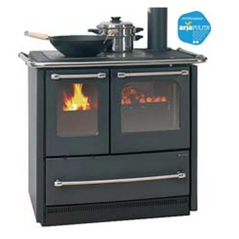 Cucina a legna sovrana easy evo 2.0 7,5 kw nero antracite - misure CM.96,4X64,1X84,8H. - peso KG.140