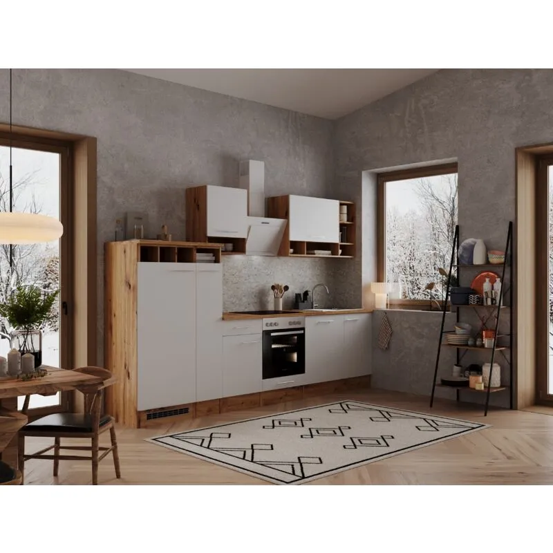  - Cucina blocco cucina blocco cucina cucina componibile rovere bianco Hilde 310 cm Respecta