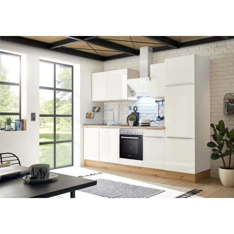 Cucina Blocco Cucina Blocco Cucina Marleen Premium 280 cm Bianco Artigianale Rovere Respecta