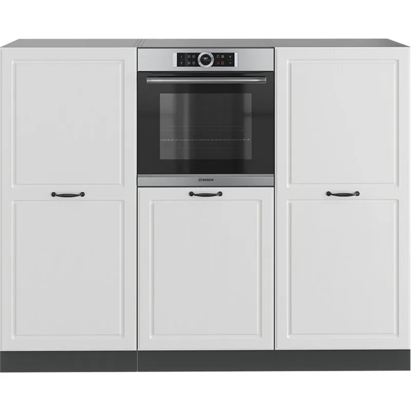  - Cucine componibili piccole R-Line, Bianco casa di campagna/antracite, 180 cm senza piano di lavoro