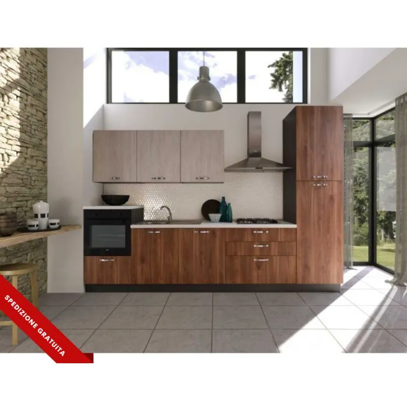 Stilprojectstore-casa E Ufficio - Cucina a composizione fissa lineare, con elettrodomestici l. 330x228 - Europa