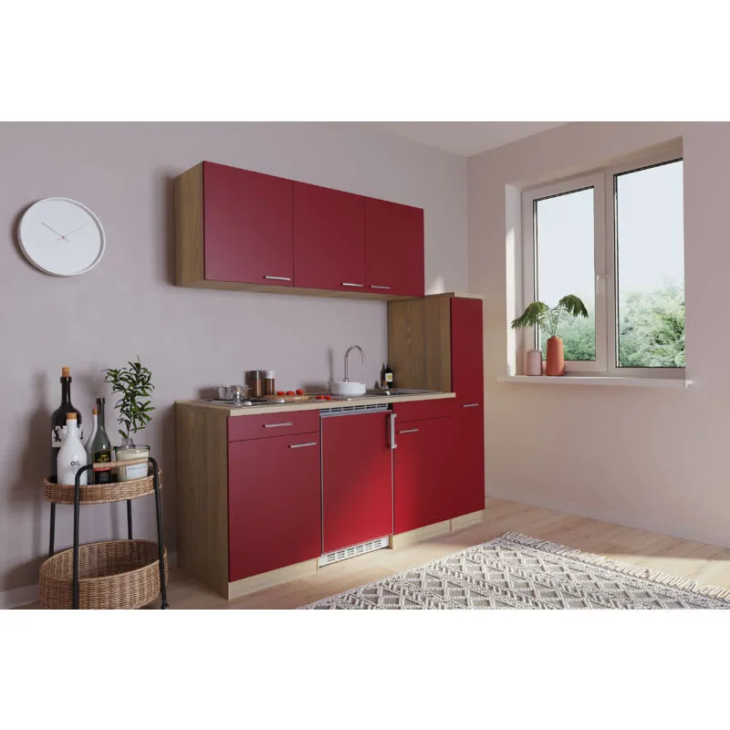 Cucina Minicucina Cucina singola Modulo cucina Quercia rossa Luis 180 cm Respecta