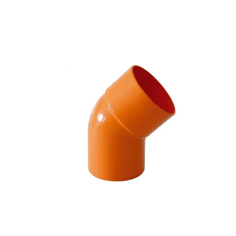 Dianflex - curva aperta 45° pvc rosso Diam. 40 mm per tubi di scarico idraulici (2 pezzi)