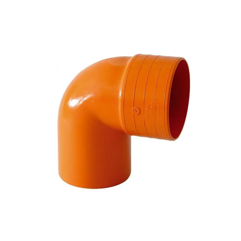 Curva chiusa 87° pvc rosso Diam. 80 mm per tubi idraulici