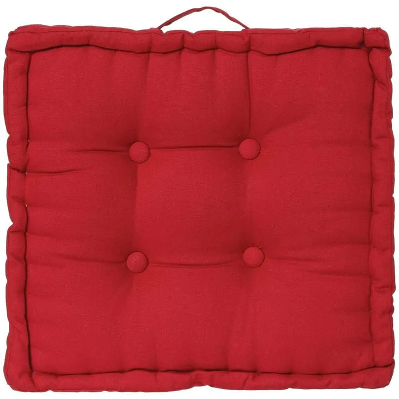 Atmosphera - Cuscino da pavimento rosso 40x40cm - cuscino quadrato, rosso, tessuto in cotone, rivestimento in poliestere, disponibile in diversi