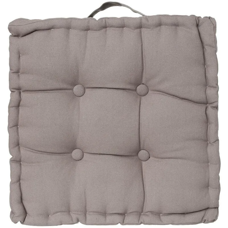 Atmosphera - Cuscino da pavimento grigio 40x40cm - cuscino quadrato da terra, grigio chiaro, tessuto in cotone, rivestimento in poliestere,