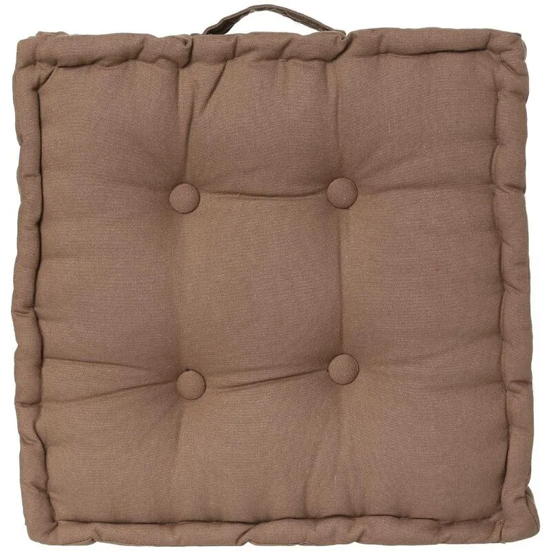 Atmosphera - Cuscino da pavimento color taupe 40x40cm - cuscino da terra quadrato, tortora, tessuto in cotone, rivestimento in poliestere,