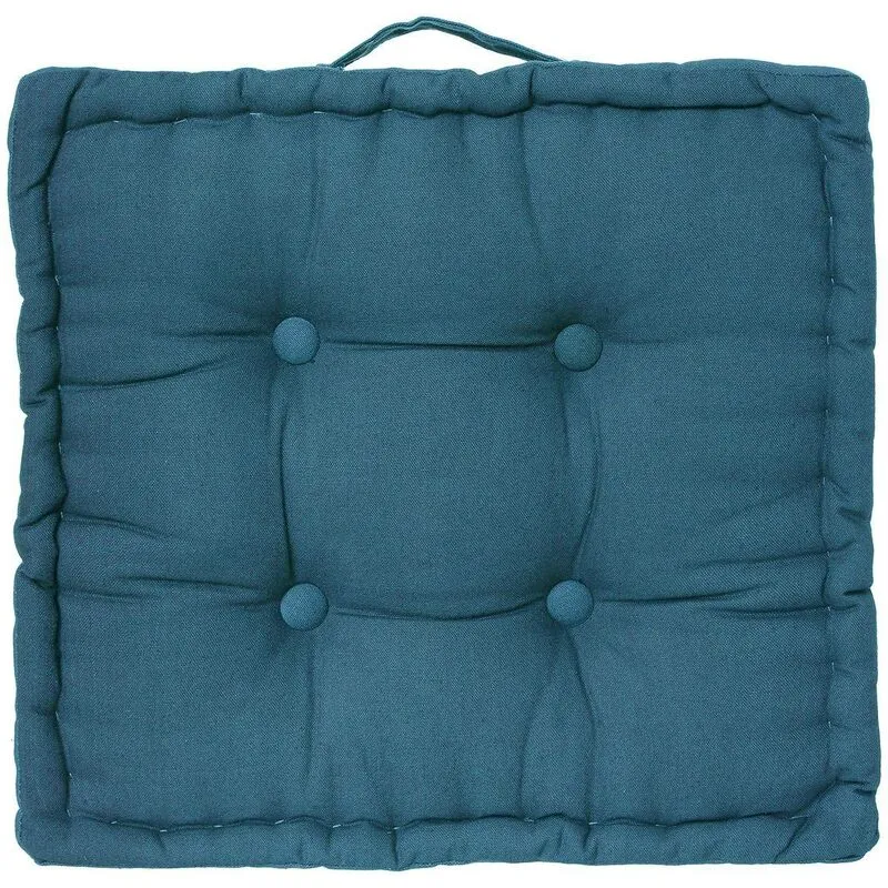 Atmosphera - Cuscino da terra anjali blu anatra 40x40cm - cuscino, blu anatra, cotone, dimensioni 40x40 cm créateur d'intérieur - Blu anatra