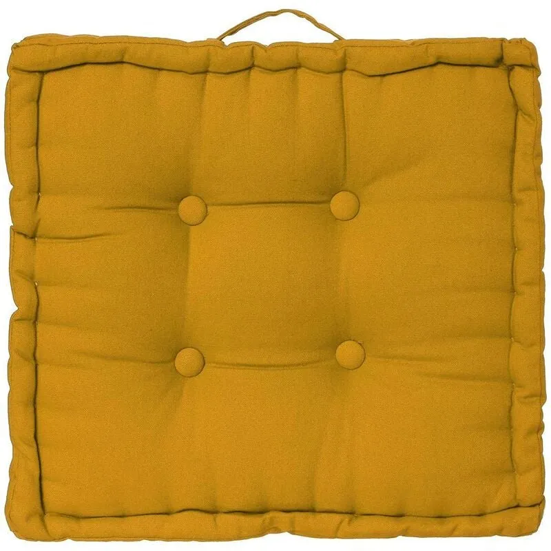 Cuscino da pavimento giallo 40x40cm - cuscino di terra, ocra, cotone, dimensioni 40x40 cm - Atmosphera créateur d'intérieur